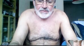 Silver Daddy Lars Jerks Off on Webcam