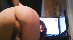 Sissy CD Spanks and Fucks Smooth Pussy