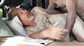 Mature Gay Daddy Barebacks His Hunk Lover