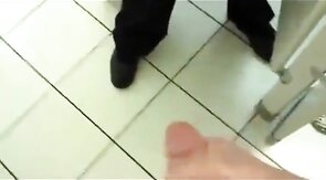 Interracial Cock Play with a Stranger in the Bathroom