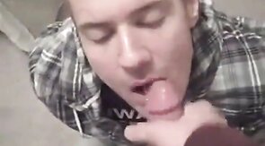 Big-Cock Blowjob - Cum Shot on Tongue