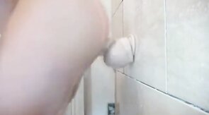 Quickie Against the Wall: Amateur Crossdresser Fun with a Sex Toy
