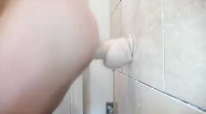 Quickie Against the Wall: Amateur Crossdresser Fun with a Sex Toy