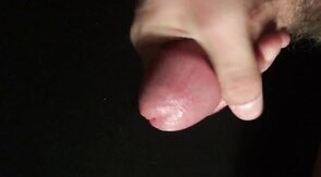 Close-up HD view of my throbbing cock with a creamy finish.