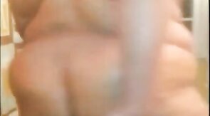 Fat Black Amateur Shows Dick, Ass & Tits