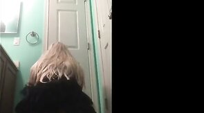 Crossdresser Rides Dildo to Orgasm