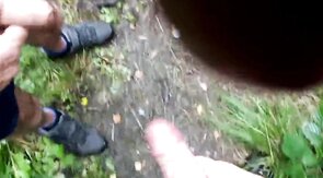 Wanking in the Woods: Old and Young Handjob Adventure