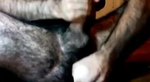 Hairy Daddy Plays with His Dildo