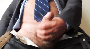 Daddy Bear Boss Unloads in His Suit