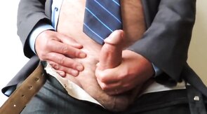 Daddy Bear Boss Unloads in His Suit