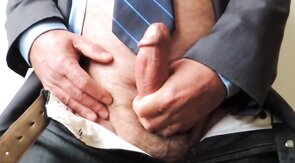 Daddy Bear Boss Unloads in His Suit