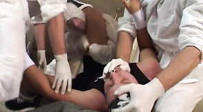 Brutal bald cocksucker and his passionate friends