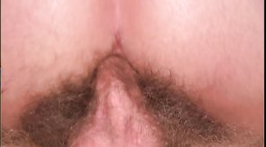 Hairy wiener is filling out a juicy tight butthole