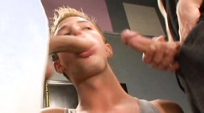 This cocksucker can suck two hard dicks simultaneously