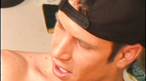 Sexy muscled plumber is getting a hot blowjob