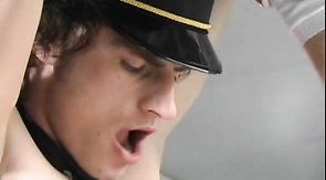 Crazy-minded bus driver penetrates a lustful hunk in the bus