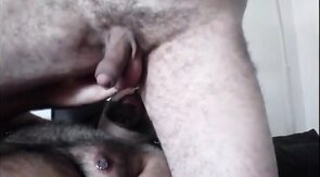 Bearded Guy Face Sitting for Amateur Video Shoot