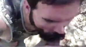Bearded Daddy Gives Facial in the Woods