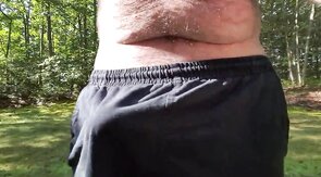 Outdoor Public Masturbation with a Cum Shot