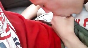 Sucking my buddy's big cock in the car