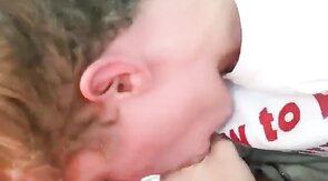 Sucking my buddy's big cock in the car