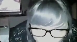 Crossdressing Secretary Gives Amateur Blowjob on Webcam