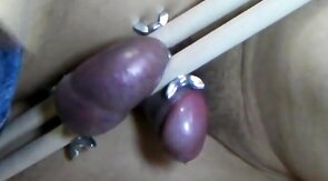 Painful Ballbusting: Amateur Asian BDSM Masturbation
