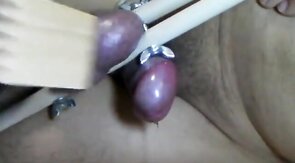 Painful Ballbusting: Amateur Asian BDSM Masturbation