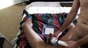 Golf Buddy's Big Cock Plays with Daddy