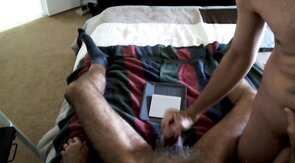 Golf Buddy's Big Cock Plays with Daddy