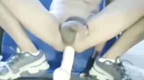 Prostate Play with Large Dildo Makes Twink Cum Hard