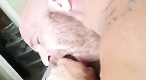 Amateur White Guy Sucks a Huge Black Cock