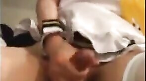 Asian Crossdresser Rides Cock and Cums Hard