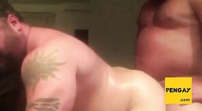 Muscular Bareback Hunks in Intense Action