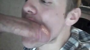 Twink Friend Blows Me, Takes My Cum in His Mouth