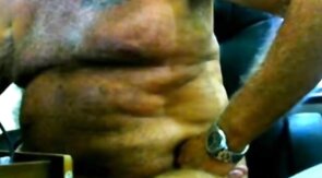 Old Man Stroking on Webcam