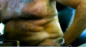 Old Man Stroking on Webcam