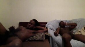 Big-Cock Hunks Jerk Off to Porn Together