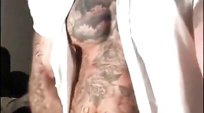Tatted Stud Strokes His Big Cock Solo