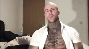 Tatted Stud Strokes His Big Cock Solo