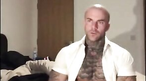 Tatted Stud Strokes His Big Cock Solo