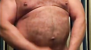 Amateur Daddy Bear Jacks Off In Bathroom Solo