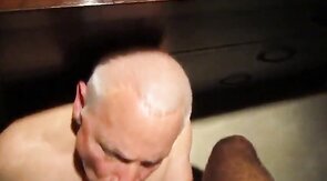 Black Cock Sucked by a Horny Old Man