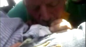 Stranger Sucks Dad's Cock in Car - Amateur Outdoor Blowjob