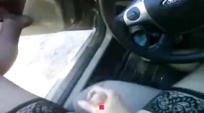 Crossdresser bear jerking off outdoors in nylons