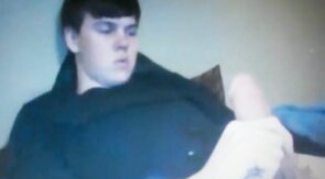 Chubby Guy Strokes His Huge Cock on Cam