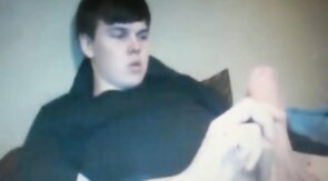 Chubby Guy Strokes His Huge Cock on Cam