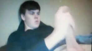 Chubby Guy Strokes His Huge Cock on Cam