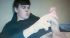 Chubby Guy Strokes His Huge Cock on Cam