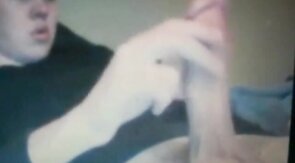 Chubby Guy Strokes His Huge Cock on Cam